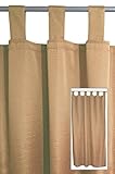 Maße: 140cm x 240cm Schlaufenschal - Schlaufengardine - Dekoschal - Vorhang Blickdicht im Elly Design 140cm x 240cm (Hellbraun)