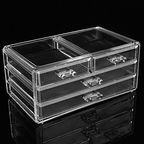 Cosmetic Aufbewahrungsbox 3 Schubladen Make-up Ausstellungsstand Kosmetik Aufbewahrungsbox Transparente Kästchen Box - 9