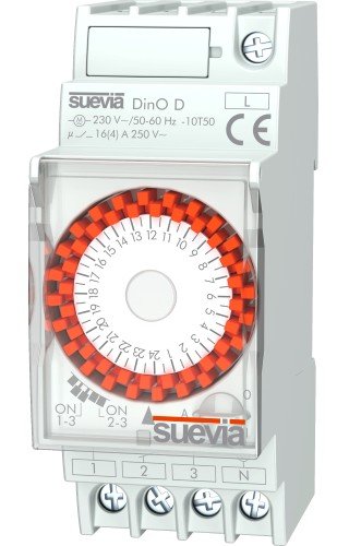 Suevia Zeitschaltuhr für Hutschiene Betriebsspannung: 230 V/AC DinO D 1 Wechsler 16 A 250 V/AC Tage