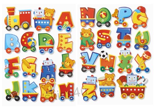 Stickerkoenig Wandtattoo 3D Sticker Wandsticker Kinderzimmer - süße Buchstaben 2 Bögen A-Z - Deko auch für Fenster, Schränke, Türen etc