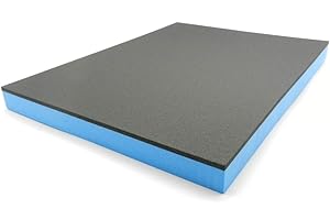 GUMMIFRITZ24DE Werkzeugeinlage Hartschaumstoff Systemeinlage Shadow Board Schaumeinlage für Werkzeugwagen, schwarz-blau 20-50 mmm dick (400 x 500 x 30 mm)