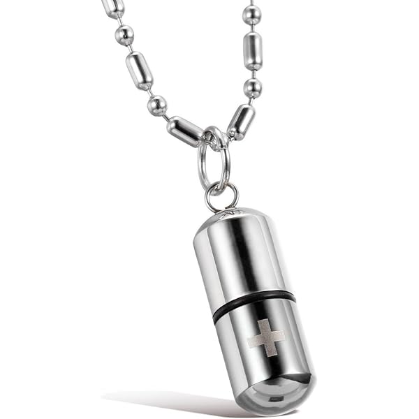 OPPJB Collana Croce Preghiera del Signorecollana di Ceneri Collana di Gioielli Cremazione Urna per Ceneri da Donna Medaglione per Urna Commemorativa in Acciaio Inossidabile per Gioielli di Ceneri-D