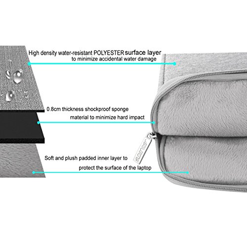 MOSISO Polyester Laptop Hülle Sleeve Schutzfolie Tasche für 12.9 iPad Pro / 13-13.3 Zoll Notebook Ultrabook / MacBook Air / MacBook Pro / Pro Retina, Grau - 3