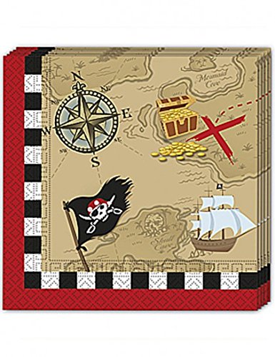 Pirate's Treasure Map 2-lagige Papierservietten 33x33cm