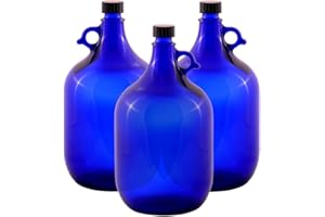 Albert's Premium Selection 5 Liter Henkelflasche/Glasballon, blau, inkl. schwarzem Deckel (3)