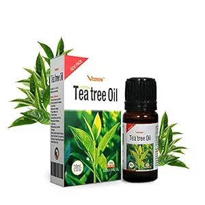 VEDSUN Natural Herbs TEATREE Essential Oil for Aromatherapy - Tea Tree Essential Oil for Healthy Skin, Face, and Hair - 100% Organic Remedy for Dandruff, Acne, Stress, Treat Acne and Other Skin Issues(10ML)