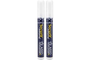 SECURIT - Set Da 2 Pennarelli A Gesso Liquido Resistenti all'Acqua - Per Lavagne, Vetro, Metallo, Porcellana, Specchio, Plastica - Punta Media 2-6mm - Colore Bianco