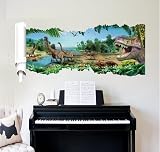Zuolanyoulan 3D Stereoskopische Dinosaurier Muster Wandsticker Kinder Schlafzimmer Wandtattoos Wohnzimmer Fensterglas Dekorativen Entfernbare Wandaufkleber Raum Dekor Wall Sticker - 3