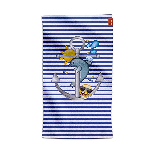 emoji® Handtuch | emoji® Strandtuch | Emoticon Badetuch (Blue Anchor)