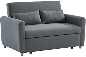 Vente-unique - Sofá Cama de 2 plazas de Tela Ayla - Gris