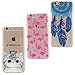 Price comparison product image KANTAS 3X Soft Silicone Case for iPhone 6S Plus iPhone 6 Plus Transparent Clear Back Cover Flexible Bumper Lightweight Case for iPhone 6S Plus/iPhone 6 Plus(5.5"), Blue Feather/Cute Cat/Pink Flamingo