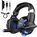Produktbild DIZA100 PS4 Headset, K2 Gaming Kopfhörer für PS4 PC Xbox One,LED Light,Mikrofon,Bass Surround (Blau) ...