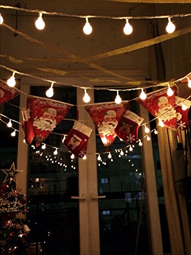 Dailyart® 40er 13feet Globe String Licht Sternenlicht / LED Partylichterkette für Garten, Haushalt, Hochzeit, Weihnachtsfeier, Batteriebetrieben (beige) - 5