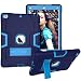 Produktbild New iPad 2017 2018 Case 9.7 inch, iPad 5/iPad 6 Cases, Kickstand Hybrid Shockproof Hit color Silicone Protective Shell Anti-slip Scratch High Impact Resistant Full Body Tablet PC Cover (Navy+Blue)