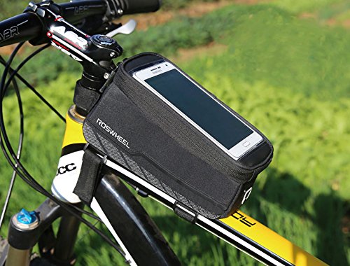 Fahrrad Rahmentaschen, Intsun® Radfahren Rahmentaschen, Wasserabweisende Fahrradtasche , Steuerrohr Taschen Packung, Handy Handyhalterung, Navigation Halterung ,Kopf Schlauchbeutel, Oberrohr Fahrrad Handytasche, Halter Steuerrohr Taschen Packung mit klaren PVC-Schirm und Ein Verlängerungskabel für iphone 6s plus / iphone 6 plus / iphone 6s / iphone 6, 5S / 5 / 5C / 4S / 4, Samsung Galaxy s6 edge/ s6 edge+/S4 / S3 - 9
