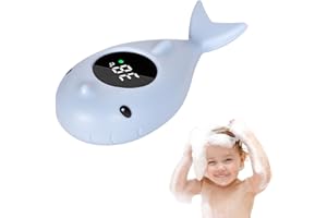 Homirty Termometro da Bagno Digitale, Termometro Bagnetto Neonati, Termometri Bagnetto Digitale, Termometri Acqua con Funzione di Avviso Della Temperatura a Luce LED, Blu