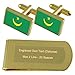 Produktbild Mauretanien Flagge Gold-Manschettenknöpfe Geldscheinklammer Gravur Geschenkset