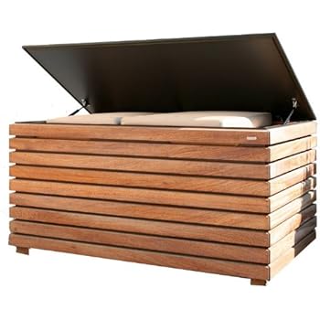 Linder Gartenbox Teak 145x70x65cm Holz Geschlossene Lattung