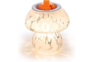 Staymoment Elektrische Duftlampe Pilz Deko: Glas Duftlampen Elektrisch für Wachs Pilz Lampe Mushroom Geschenke Frauen Wachslampe Pilzlampe Deko Herbst Frühling Geschenk Mama Freundin Schwester