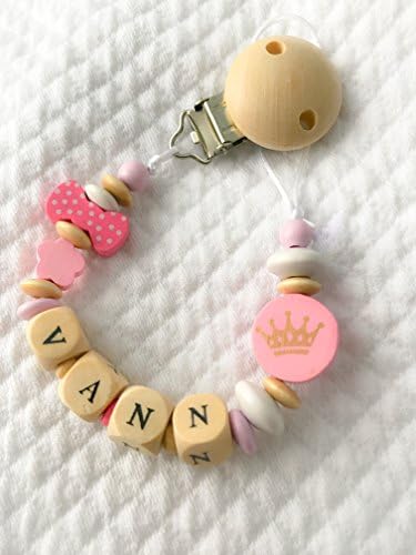 Chain holder pacifier pink | customizable name