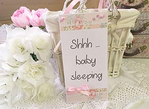 Shhh baby sleeping plaque in pink