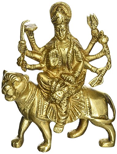 Crafthut Brass Statue and Sculpture of Maa Durga/Sherawali Idol Hindu Art Puja Gifts