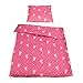 Produktbild Kinderbettwäsche in verschiedenen Größen 135x200 / 100x135 / 80x80cm | Ed Euromaus & Edda Euromausi (135x200 cm, Sterne Pink)