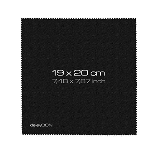 deleyCON PREMIUM Mikrofaser Reinigungstücher – 3 Stück – 19x20cm – Reinigung von Brillen, Kamera-Objektiven, Smartphones, Tablets, Displays - 3