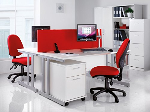 DAMS Momento 1000 mm Straight Desk-White, Wood, White