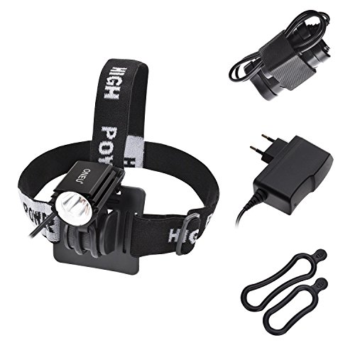 ONEU Fahrrad Licht Frontlicht Kopfleuchten, 3 Helligkeiten Wasserdicht LED Stirnlampen,Batterie Betriebene LED Scheinwerfer für Laufen,Höhlenforschung,Joggen,Camping,Wandern Mit 5400mAh LG Akuu - 4