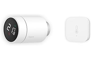 Aqara Tête Thermostatique Intelligente E1 + Capteur de température et d'humidité Kit, Require AQARA HUB ZIGBEE 3.0, Supporte Géorepérage, Compatible avec HomeKit, Alexa, Google Assistant et IFTTT