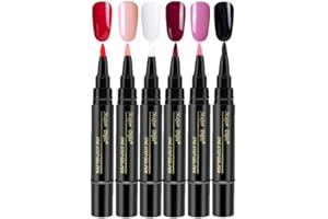 DOOCECIY 6PCS Nail Polish Pens Uk, Quick Dry Varnish Pen Set for Nail Design