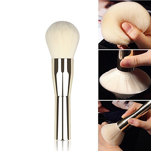 Lover Bar Gesicht Lose Puder Make Up Pinsel Metall-Profi Naturhaar Echthaar Cheek Rouge Kontur Highlighter Foundation Schminke Bürste-Schönheits kosmetik Tools Professionell Blender Bronzer Kabuki Brush (Gold)