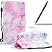 Produktbild iPhone SE Hülle, iPhone 5S Hülle, SpiritSun Ledertasche Schutzhülle für Apple iPhone SE / 5 / 5S Mode Gemalt Muster Tasche Case im BookStyle Design mit Standfunktion und Kredit Kartenfächer - Rosa Welt