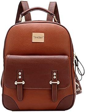 Lederrucksack Damen, Vintage Rucksack Schulrucksäcke Daypack Rucksack Leather Backpack