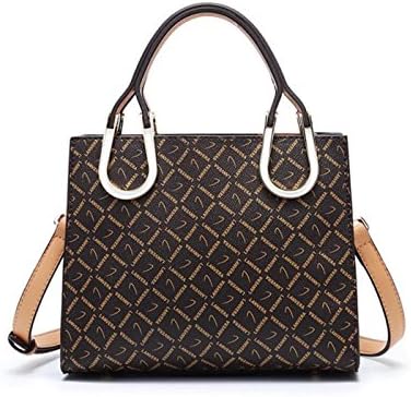 Women Handbags Crossbody Bags Printed Bags Simple Fashion Handbags With PVC Shoulder Bags,Brown-OneSize