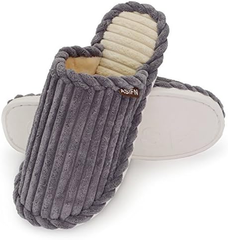 Maesty House Indoor Slippers Winter Women Men Plush Lightweight Velvet Home Shoes Plus Size For Gifts Gray UK 9.0 9.5