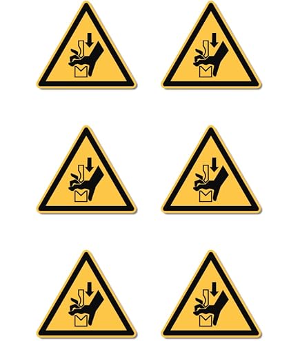 Adesivo Di Avvertenza Superficie Calda. 12 Pezzi Conformi A Norme ASR/ISO W017. Diametro 50 Mm. Pellicola Resistente Per Interni Ed Esterni.