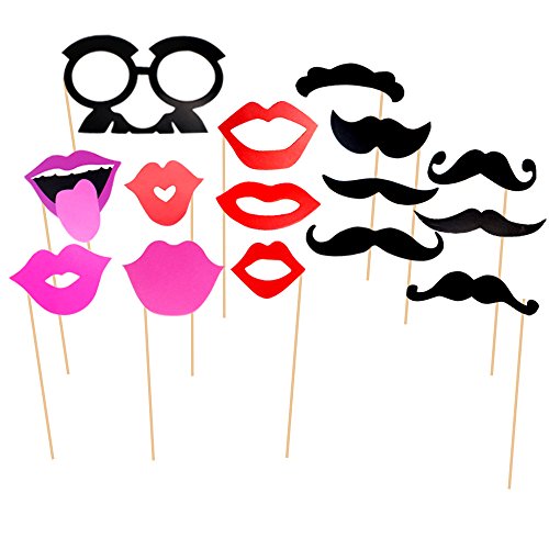 Coceca 82 Stück Single Photo Booth Props Fotografie Requisiten Selfie Requisiten DIY geeignet fuer Junggesellinparty und Mädelsabendspie - 5