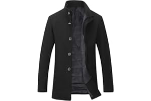 YOUTHUP Cappotto in Lana da Uomo Vestibilità Regolare Cappotti da Lavoro Invernale in Lana di Transizione