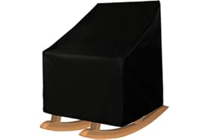 EUMMY Garden Chair Covers Patio Rocking Chair Cover Waterproof Oxford Fabric Heavy Duty Reclining Furniture Protective Cover for Outdoor 99 x 83 x 70cm (Black)