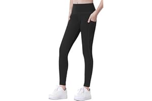 SEAUR Legging de Sport pour Fille 4-12 Ans Legging Gymnastique Yoga Fille Pantalon de Sport Fitness Fille Sknniy 100-150cm