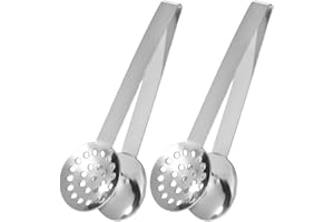 ULTECHNOVO 2 pinze per bustine di tè, in acciaio inox, per afferrare cubetti di ghiaccio, cubetti di zucchero, fette di, strumento di estrazione