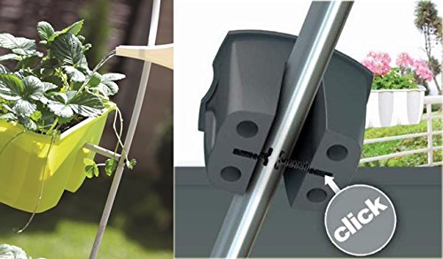 Blumenkasten Balkonkasten Geländerkasten Blumentopf Balkontopf 5 Farben 24cm (Anthrazit) - 3
