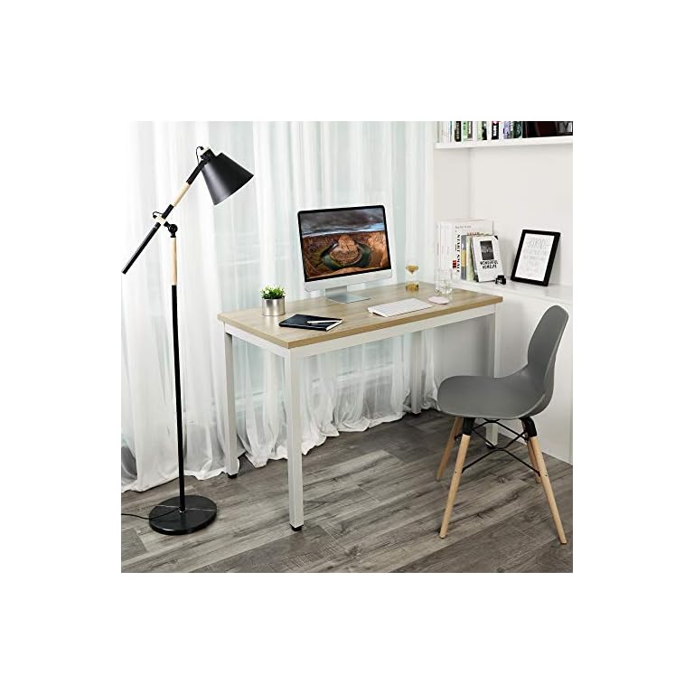VASAGLE Schreibtisch, großer Computertisch, stabiles Metallgestell