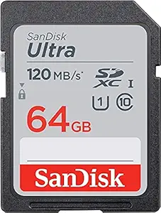 SanDisk Ultra SDXC UHS-I Card 64GB 120MB/s R, for DSLR Cameras, for Full HD Recording, 10Y Warranty