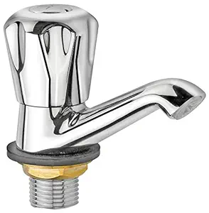 TNL Bib Cock C.P Fittings Brass Tap for Wash Basin and Sink (Chrome with Mirror Finish)