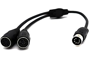 LOKEKE Cable divisor DIN MIDI de 7 pines, 7 pines DIN DIMI macho a 2 DIN 7 pines hembra Y cable de audio para Bang Olufsen Naim (7 pines a 7 pines)