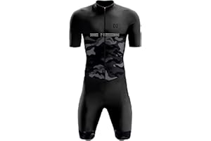 NUNOMO Homme Pro Trifonction Manches Courtes Sports de Plein Air Vêtements de Triathlon, pour Course À Pied, Natation, Cyclisme Body
