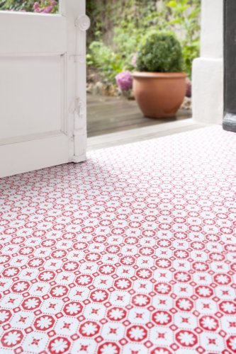 Preisvergleich Produktbild Rose des Vents Bodenbelag rot Vinyl Boden Fliesen, Vinyl